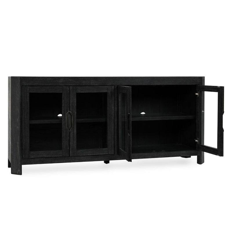 Macarthur - Reclaimed Oak 4 Door Cabinet - Aged Black - R&R Furniture Gallery (Fountain Valley, CA)