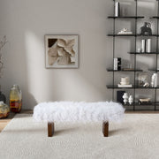 Henley - Fur Bench - White Khaki - R&R Furniture Gallery (Fountain Valley, CA)