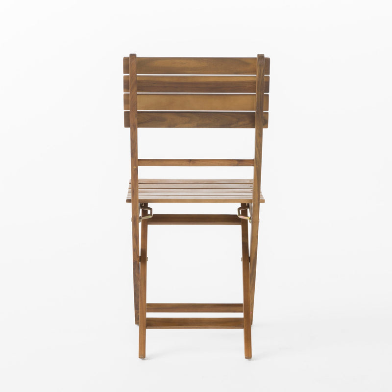 Outdoor Foldable Wood Dining Chair With Slat Design (Set of 2) - R&R Furniture Gallery (Fountain Valley, CA)