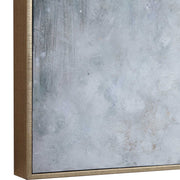 Hand-painted blue canvas art by Uttermost featuring abstract divide design, ideal for modern wall decor.