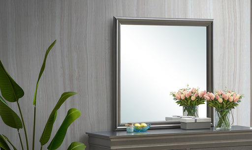 Traditional wall mirror by Glory Furniture featuring a sleek frame, perfect for enhancing any room's decor.