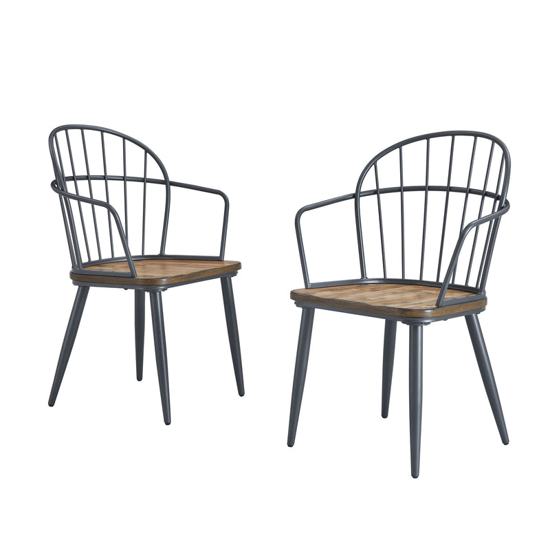Industrial Inspired Indoor Dining Chair With Metal Legs And Birch (Set of 2) - Black / Natural - R&R Furniture Gallery (Fountain Valley, CA)
