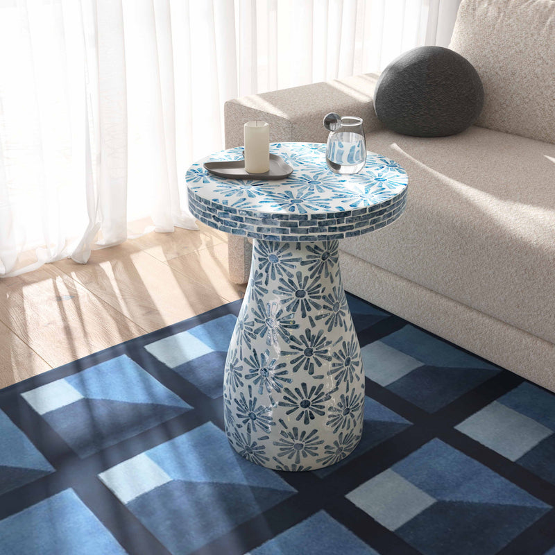 Halio - Checkered Shell Side Table - R&R Furniture Gallery (Fountain Valley, CA)