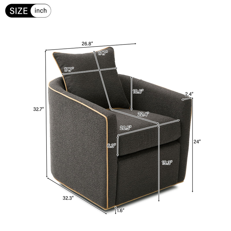 Swivel Accent Chair, Rotating Base, For Living Room