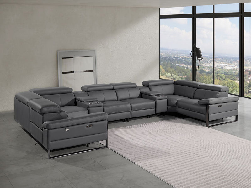 1246 - 8-Piece U-Shaped Modular Power Reclining Sectional With 2 Power Recliners And Power Headrests - R&R Furniture Gallery (Fountain Valley, CA)