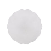 Antique white outdoor end table by Noble House featuring a soft wave edge design, perfect for patio or garden seating areas.