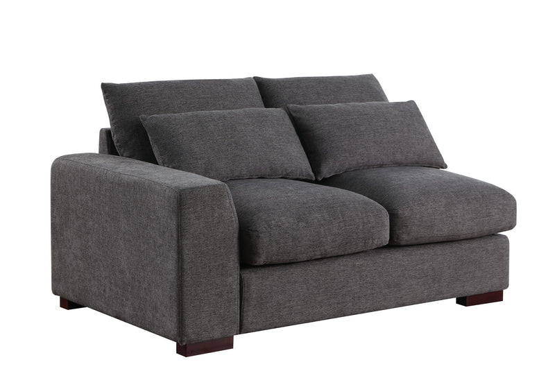Tatman - Linen Blend Sectional With 2 Ottomans - Dark Gray - R&R Furniture Gallery (Fountain Valley, CA)