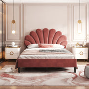 Upholstered Platform Bed With Flower Pattern Headboard - R&R Furniture Gallery (Fountain Valley, CA)