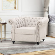 Nexuson - Upholstered Chesterfield Chair With Deep Tufted And Nailhead Trim - R&R Furniture Gallery (Fountain Valley, CA)
