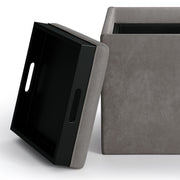 Rockwood - Upholstered Cube Storage Ottoman With Tray - R&R Furniture Gallery (Fountain Valley, CA)