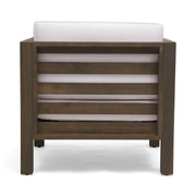 Outdoor Acacia Wood Patio Chair With Fabric Cushion - R&R Furniture Gallery (Fountain Valley, CA)