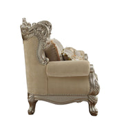 Ranita - Loveseat With 6 Pillows - Fabric & Champagne - R&R Furniture Gallery (Fountain Valley, CA)