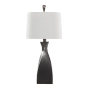 Set of two Lumi Source Curvo contemporary polyresin table lamps with sleek, curved design and neutral finishes.