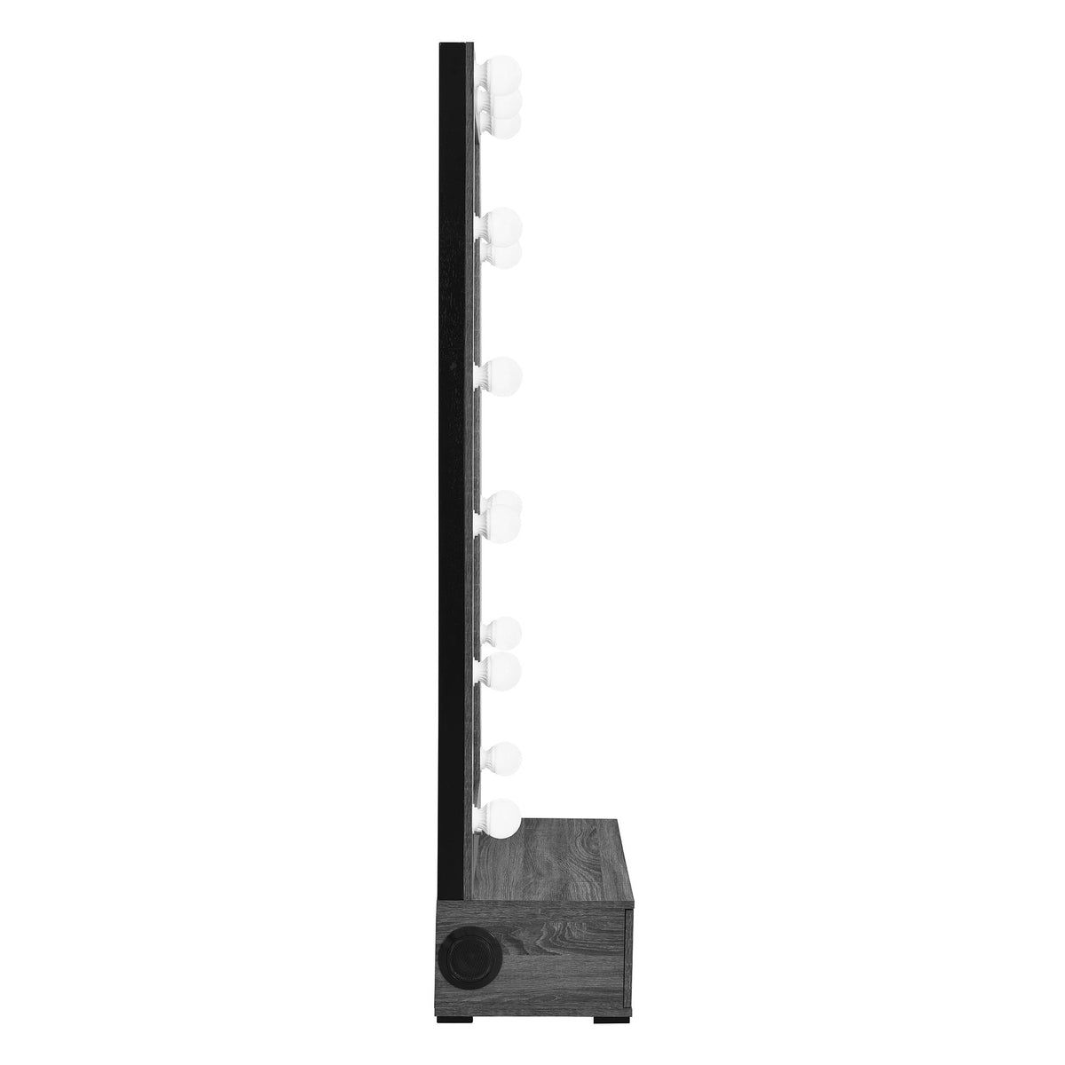 Lorena - Tall Mirror With Drawer And Speakers LED Lighting - Gray