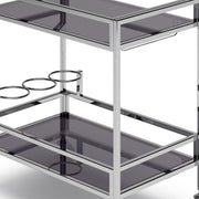 Watts - Bar Cart - Chrome - R&R Furniture Gallery (Fountain Valley, CA)