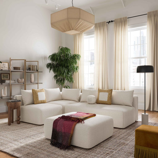 Hangover - 4-Piece Boucle Modular Chaise Sectional - Cream - R&R Furniture Gallery (Fountain Valley, CA)