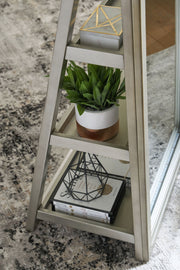 Evesen - Floor Standing Mirror With Storage - Champagne - R&R Furniture Gallery (Fountain Valley, CA)