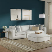 Jasmine handcrafted sofa and ottoman from Simpli-Home, part of 2-piece living room set, with plush upholstery and stylish design.