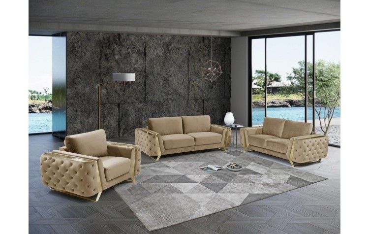 1051 - Contemporary Velvet Set - R&R Furniture Gallery (Fountain Valley, CA)
