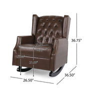 Amedou - Contemporary Tufted Wingback Rocking Chair - Dark Brown - R&R Furniture Gallery (Fountain Valley, CA)
