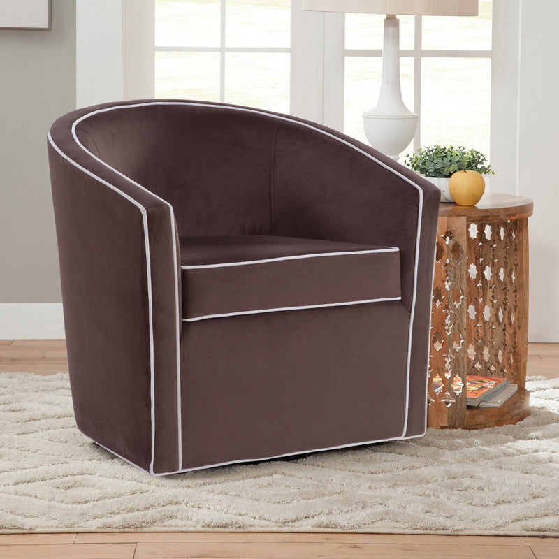 Kendall - Swivel Chair With Barrel Back Design - R&R Furniture Gallery (Fountain Valley, CA)