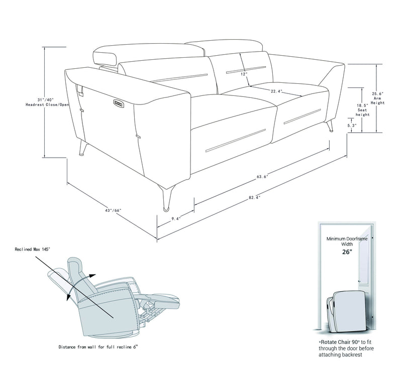 989 - Power Reclining Set With Power Headrest - R&R Furniture Gallery (Fountain Valley, CA)