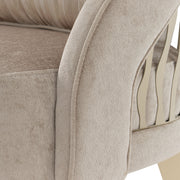 Michael Amini La Rachelle Flame Chair, elegant accent chair with plush upholstery and intricate design details.