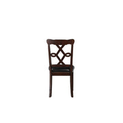 Ingeborg - 5 Piece Dining Set - Black Synthetic Leather & Espresso - R&R Furniture Gallery (Fountain Valley, CA)