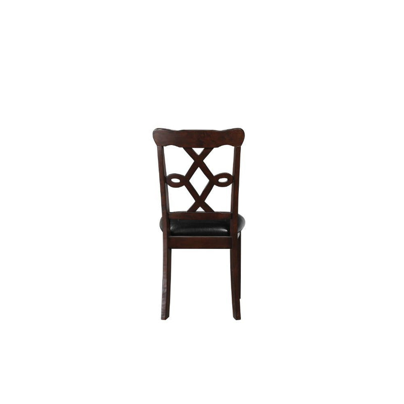 Ingeborg - 5 Piece Dining Set - Black Synthetic Leather & Espresso - R&R Furniture Gallery (Fountain Valley, CA)