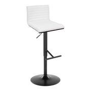 Lumi Source Mason contemporary adjustable barstools with swivel and straight T footrest, set of 2, featuring modern design and wooden seats.