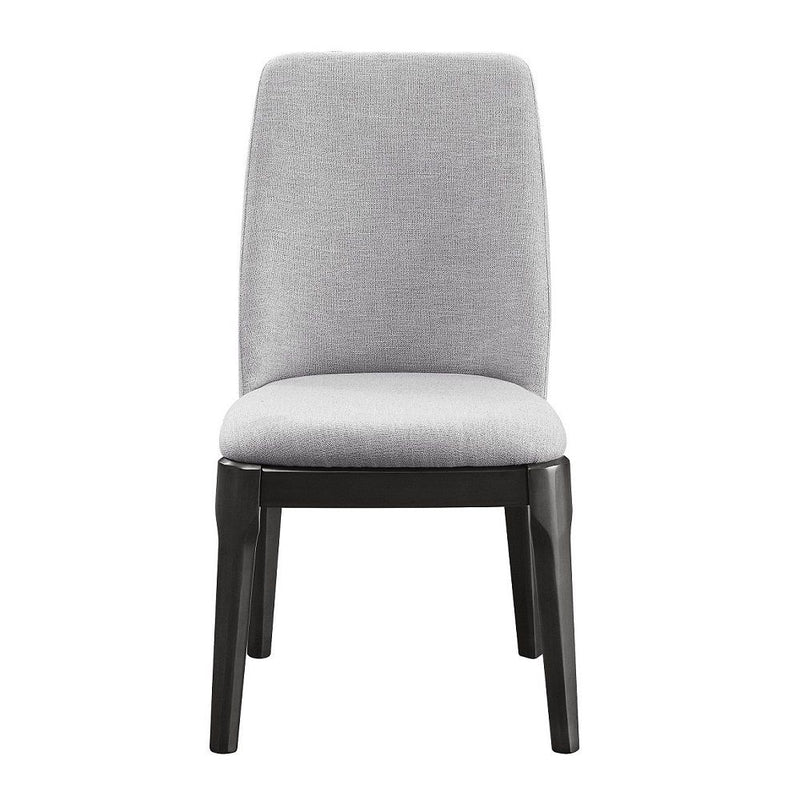 Madan - Side Chair (Set of 2) - Light Gray Linen & Gray Oak - R&R Furniture Gallery (Fountain Valley, CA)