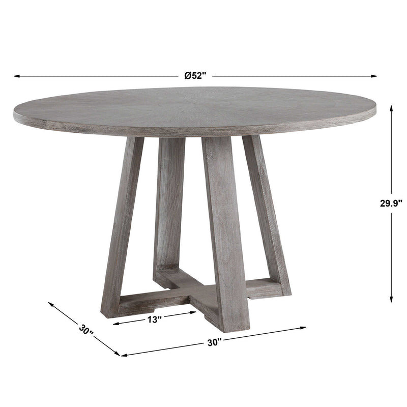 Uttermost Gidran dining table with a sleek wooden surface and modern design, perfect for contemporary dining spaces.
