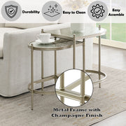 Zaba - Nesting Table - Glass Top & Silver - R&R Furniture Gallery (Fountain Valley, CA)