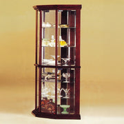 Huxley - Curio Corner Cabinet - Cherry - R&R Furniture Gallery (Fountain Valley, CA)