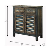 Glancio - Console Cabinet - Antique Oak & Teal - R&R Furniture Gallery (Fountain Valley, CA)