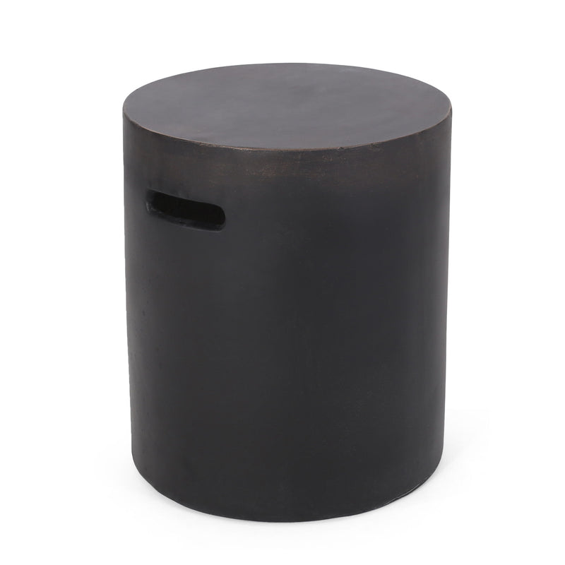 Outdoor End Table With Cutout Handle - Copper - R&R Furniture Gallery (Fountain Valley, CA)