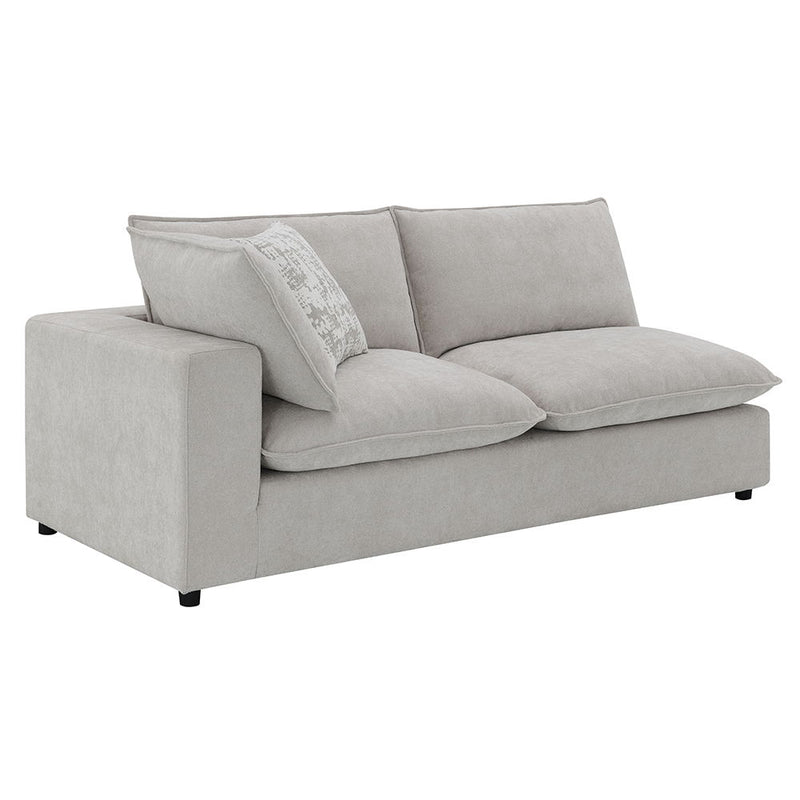 Marisa - Modular Left Facing Loveseat With 2 Pillows - Beige Boucle - R&R Furniture Gallery (Fountain Valley, CA)