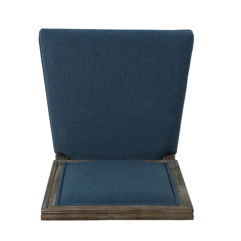 Noble House traditional style dining chair set with fabric upholstered seats, showcasing elegant wooden frames and comfortable cushioning.