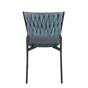 Set of two Lumi Source Tania braided contemporary chairs with woven seats and wooden legs, modern design for stylish living spaces.