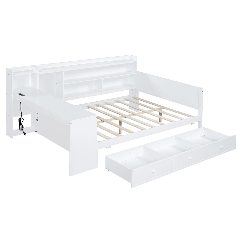 Daybed With 3 Drawers USB Ports And Desk - R&R Furniture Gallery (Fountain Valley, CA)