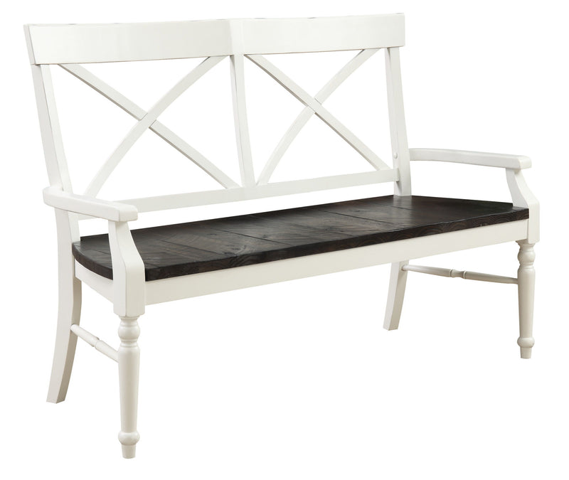 Mountina - Bench - Brown / White - R&R Furniture Gallery (Fountain Valley, CA)