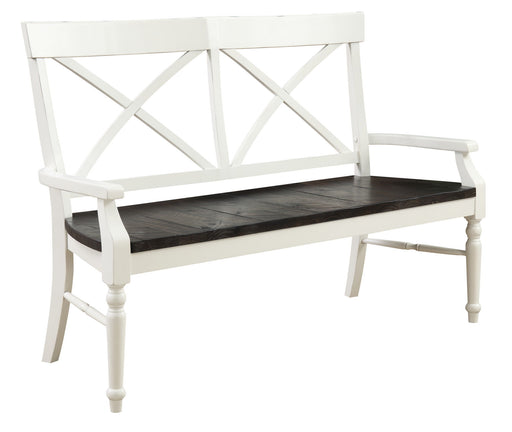 Mountina - Bench - Brown / White - R&R Furniture Gallery (Fountain Valley, CA)