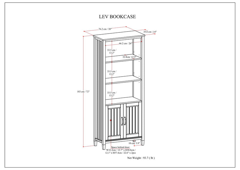 Lev - Bookcase - Smoky Brown - R&R Furniture Gallery (Fountain Valley, CA)