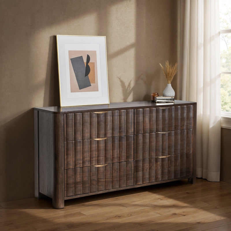 Baylee - 6 Drawer Dresser - Cocoa Brown - R&R Furniture Gallery (Fountain Valley, CA)