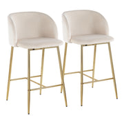Lumi Source Fran contemporary counter stool set of 2 with sleek design, wooden legs, and cushioned seats for modern dining areas.