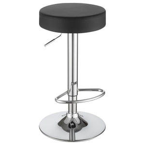 Ramses 29-inch Adjustable Bar Stool Chrome and Black