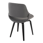 Set of two Lumi Source Fabrico mid-century modern dining chairs with comfortable upholstered seats and wooden legs.