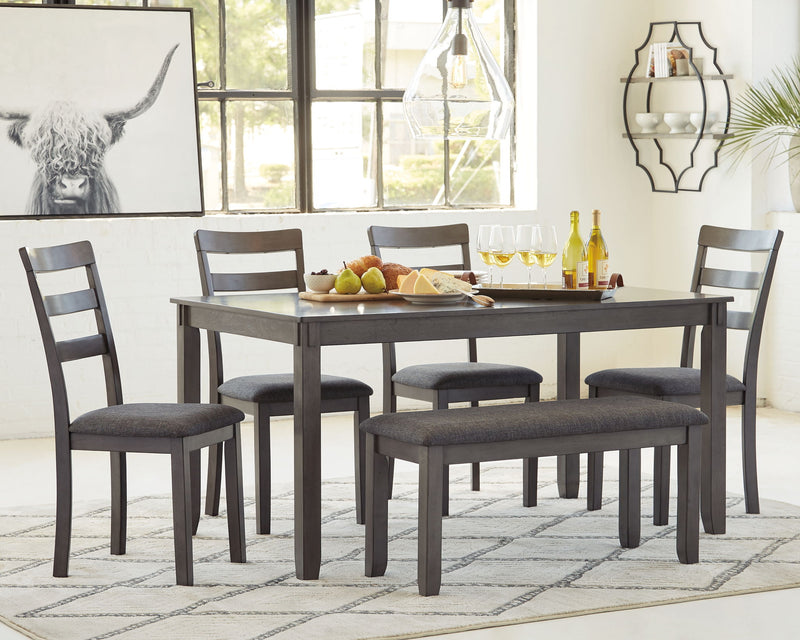 Bridson - RECT DRM Table Set (Set of 6) - Gray - R&R Furniture Gallery (Fountain Valley, CA)