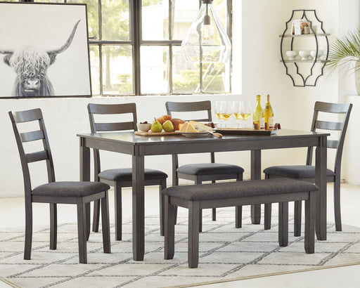Bridson - RECT DRM Table Set (Set of 6) - Gray - R&R Furniture Gallery (Fountain Valley, CA)