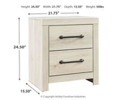 Cambeck - Two Drawer Night Stand - Whitewash - R&R Furniture Gallery (Fountain Valley, CA)